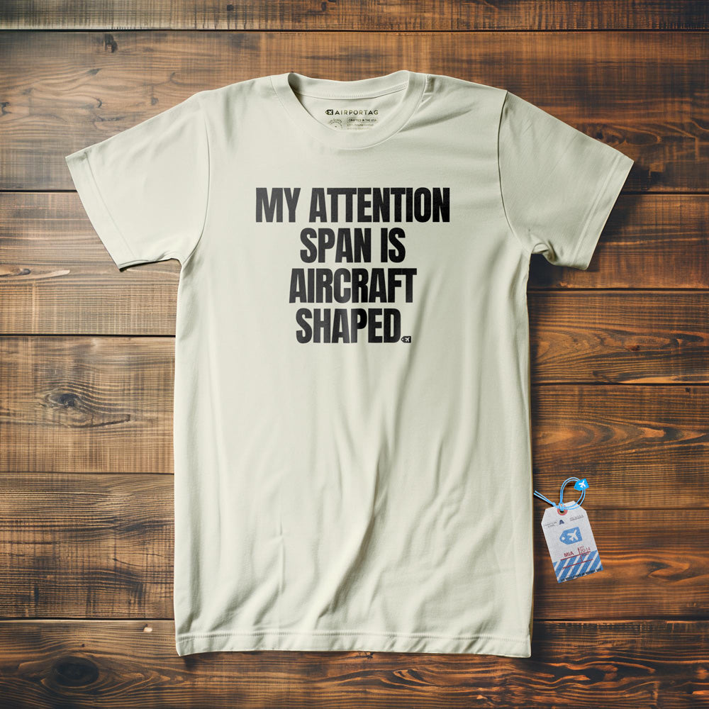 My Attention Span Is Aircraft Shaped - T-Shirt - Vintage White