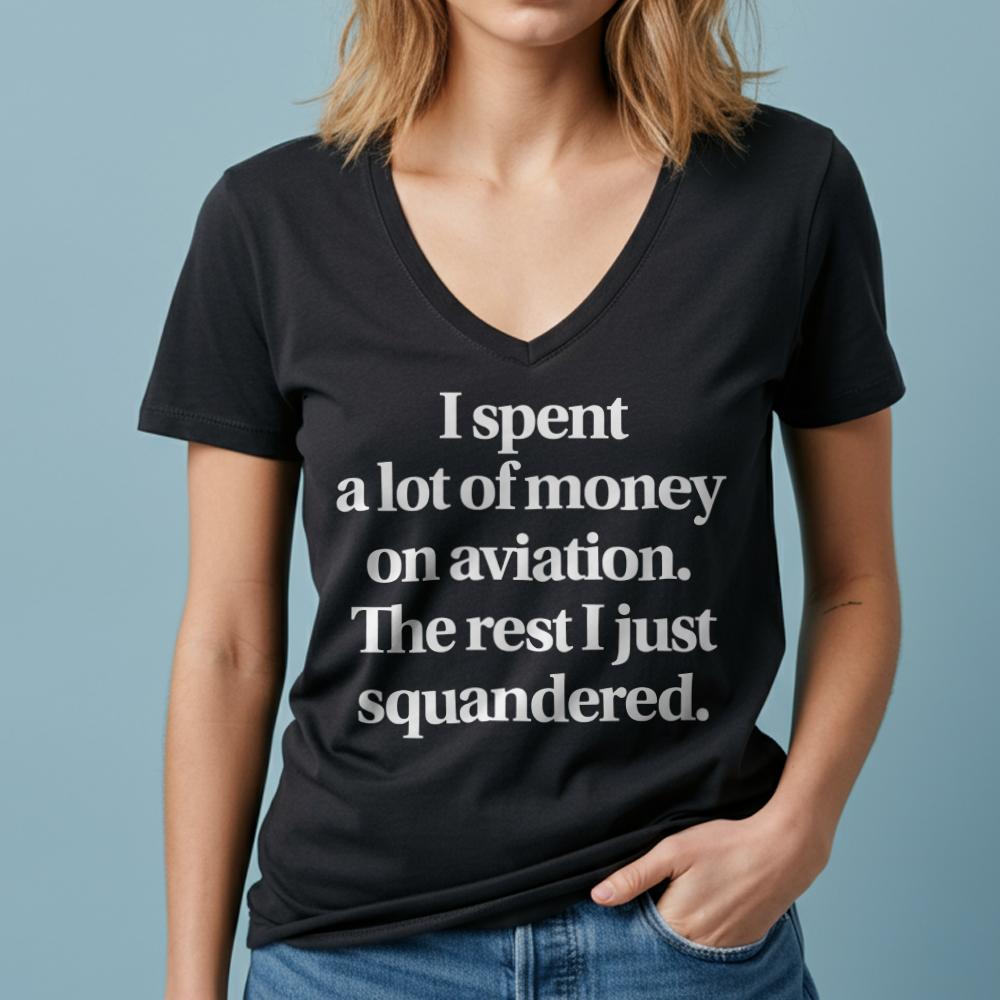 Aviation Squandered - Women's V-Neck T-Shirt