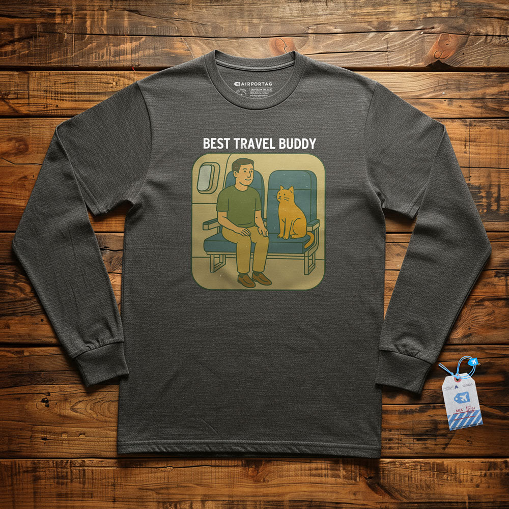 Best Travel Buddy - Cat - Long Sleeve T-Shirt