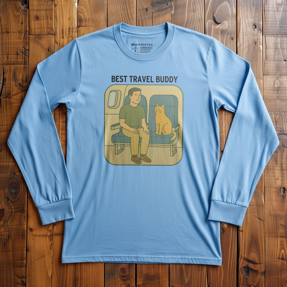 Best Travel Buddy - Cat - Long Sleeve T-Shirt
