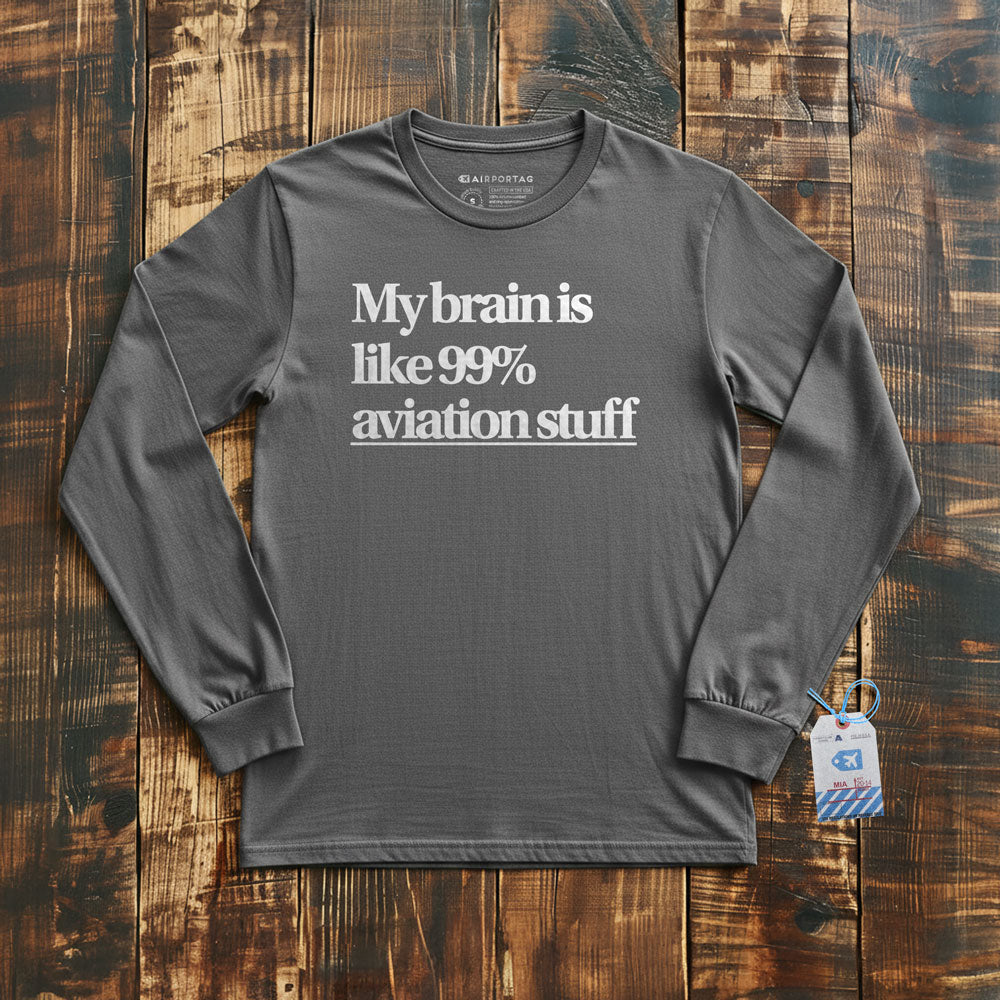 Brain 99% Aviation - Long Sleeve T-Shirt