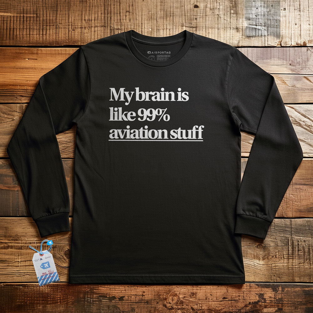 Brain 99% Aviation - Long Sleeve T-Shirt