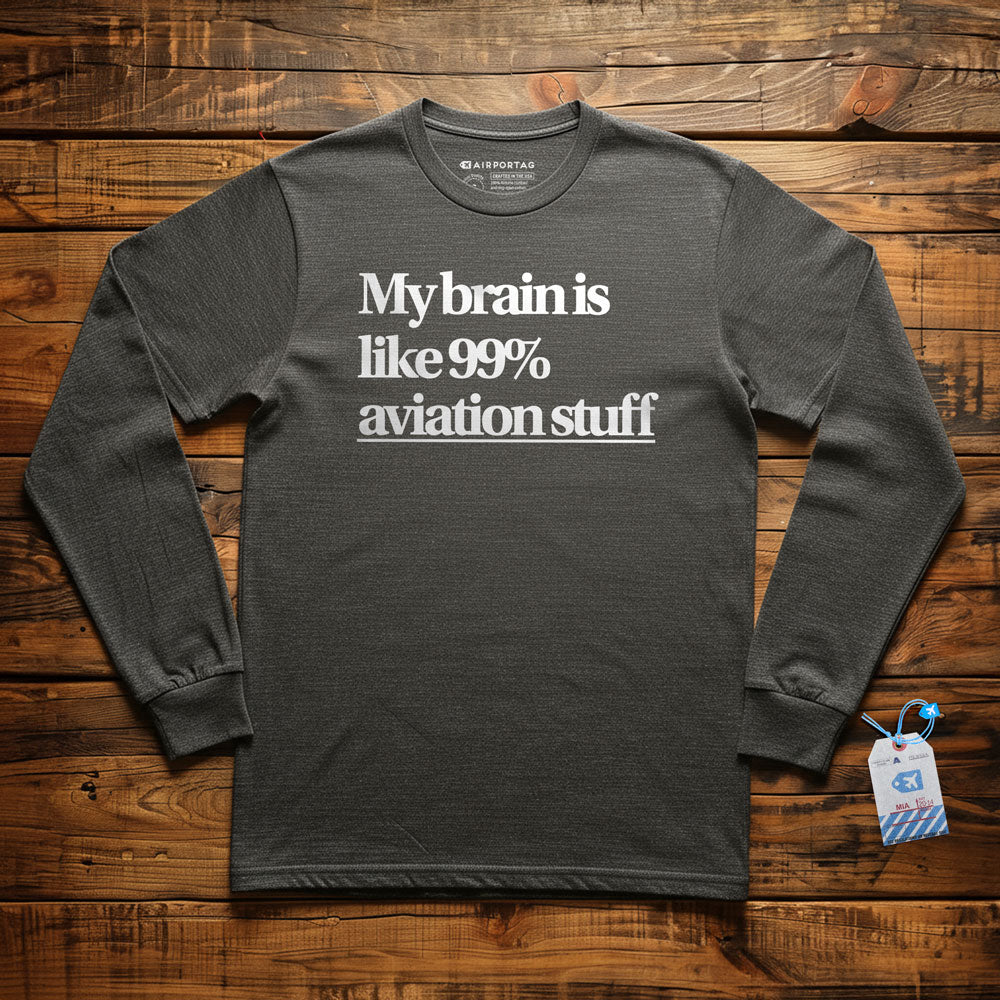 Brain 99% Aviation - Long Sleeve T-Shirt