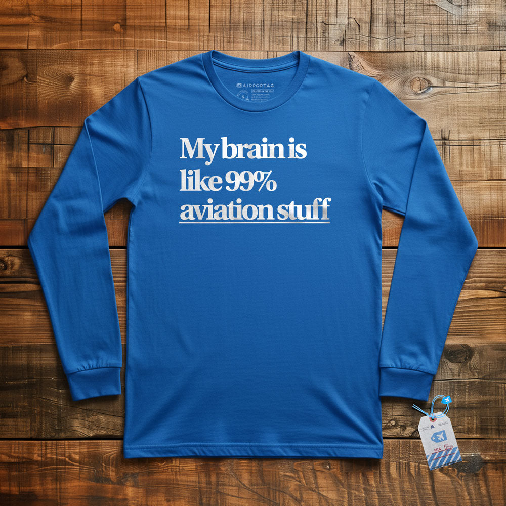 Brain 99% Aviation - Long Sleeve T-Shirt