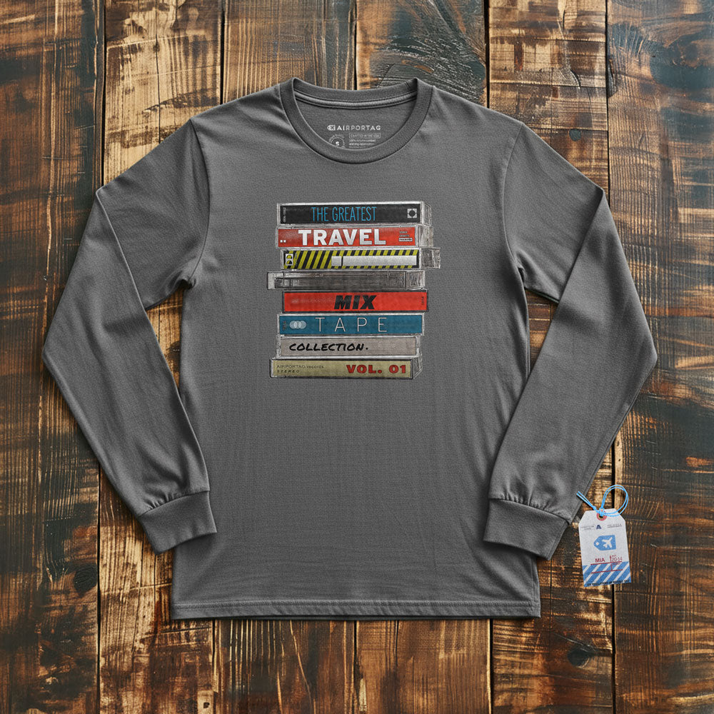 Travel Mix Cassette Stack - Long Sleeve T-Shirt