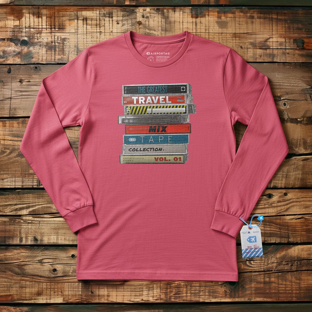 Travel Mix Cassette Stack - Long Sleeve T-Shirt