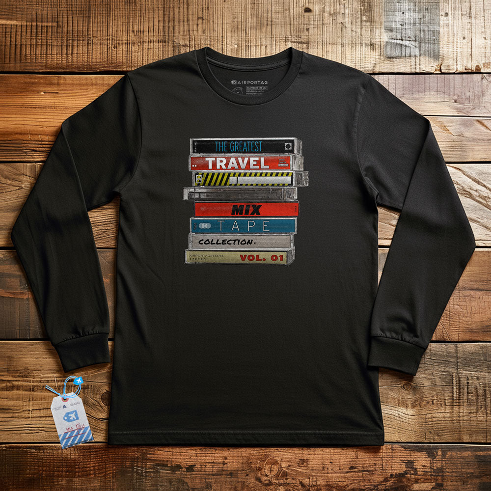 Travel Mix Cassette Stack - Long Sleeve T-Shirt