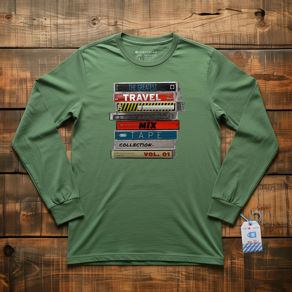 Travel Mix Cassette Stack - Long Sleeve T-Shirt