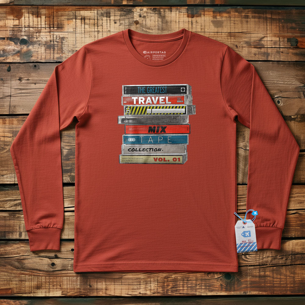Travel Mix Cassette Stack - Long Sleeve T-Shirt