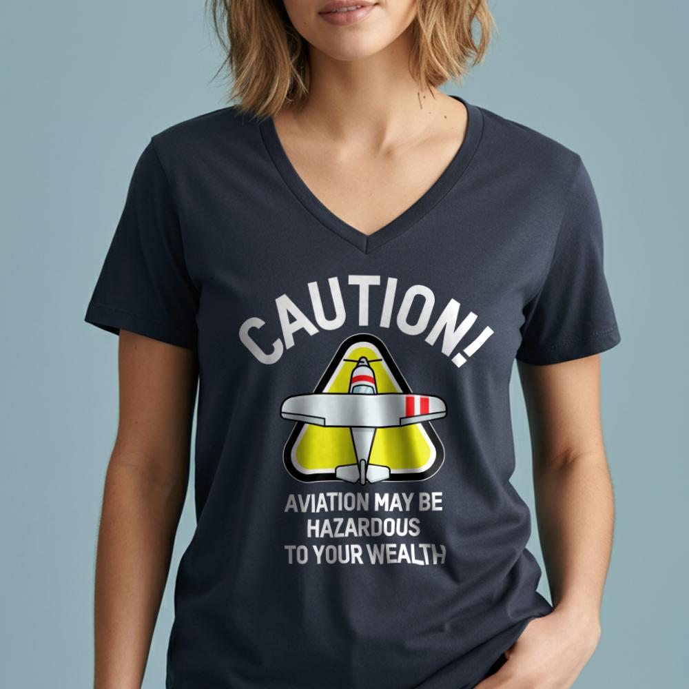 Caution Wealth - Women's V-Neck T-Shirt