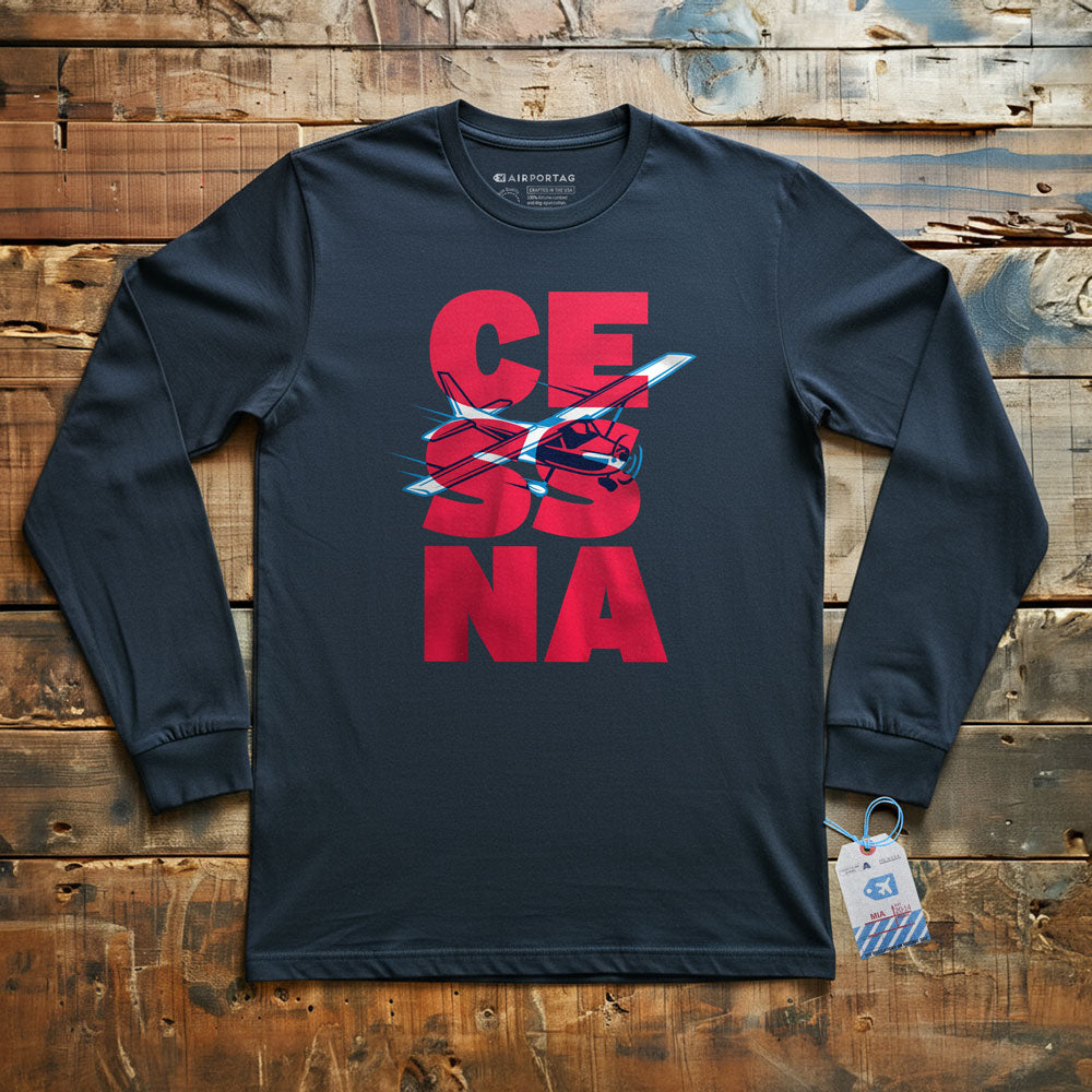 Cessna Letters - Long Sleeve T-Shirt
