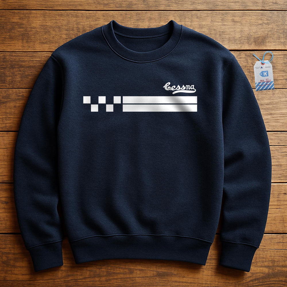 Cessna Bobcat Stripes - Sweatshirt - Navy