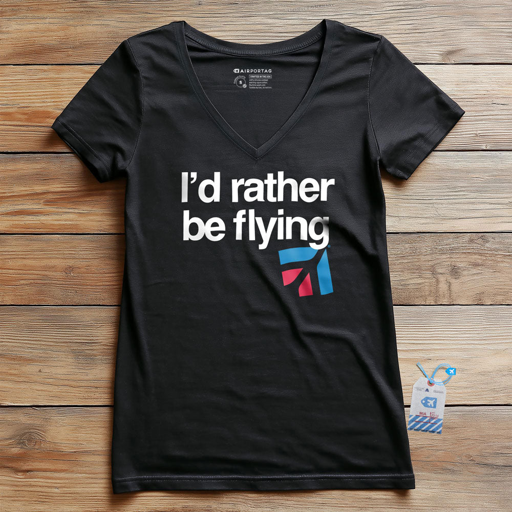 Cessna Rather be Flying - Women's V-Neck T-Shirt