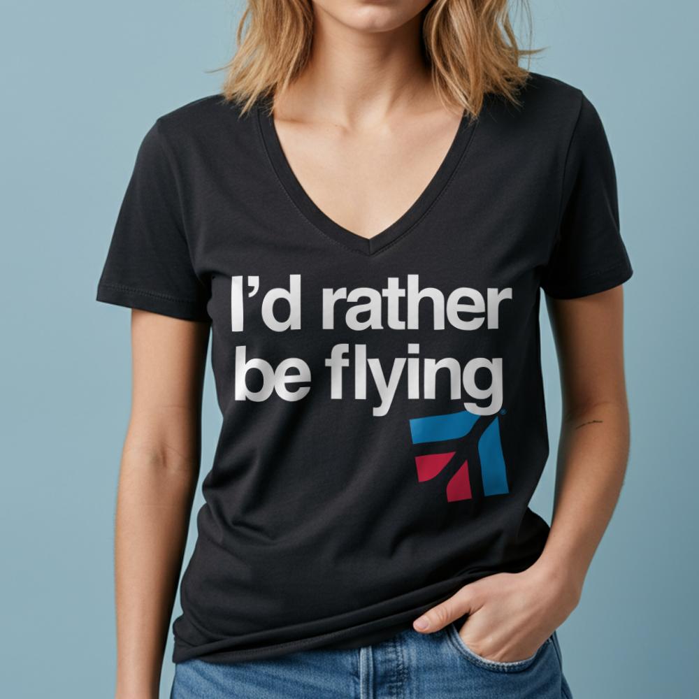 Cessna Rather be Flying - Women's V-Neck T-Shirt