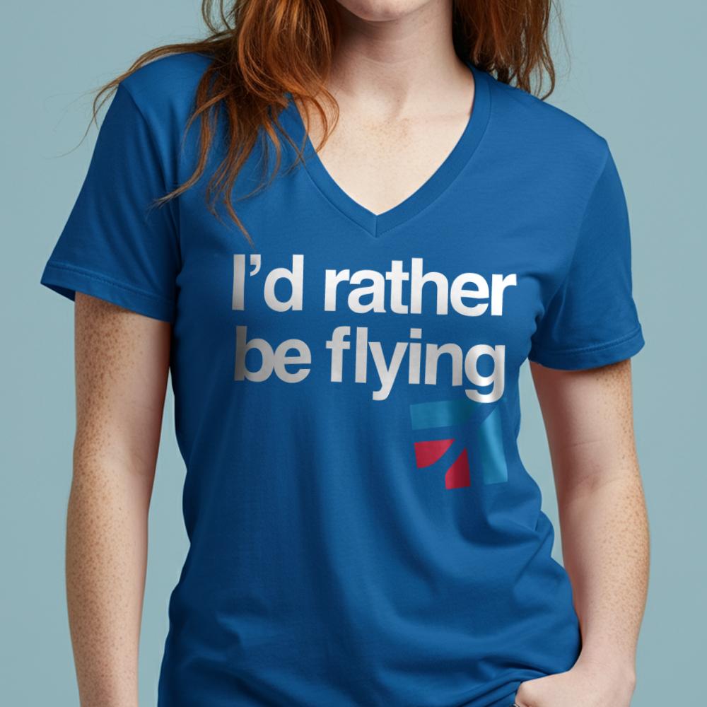 Cessna Rather be Flying - Women's V-Neck T-Shirt