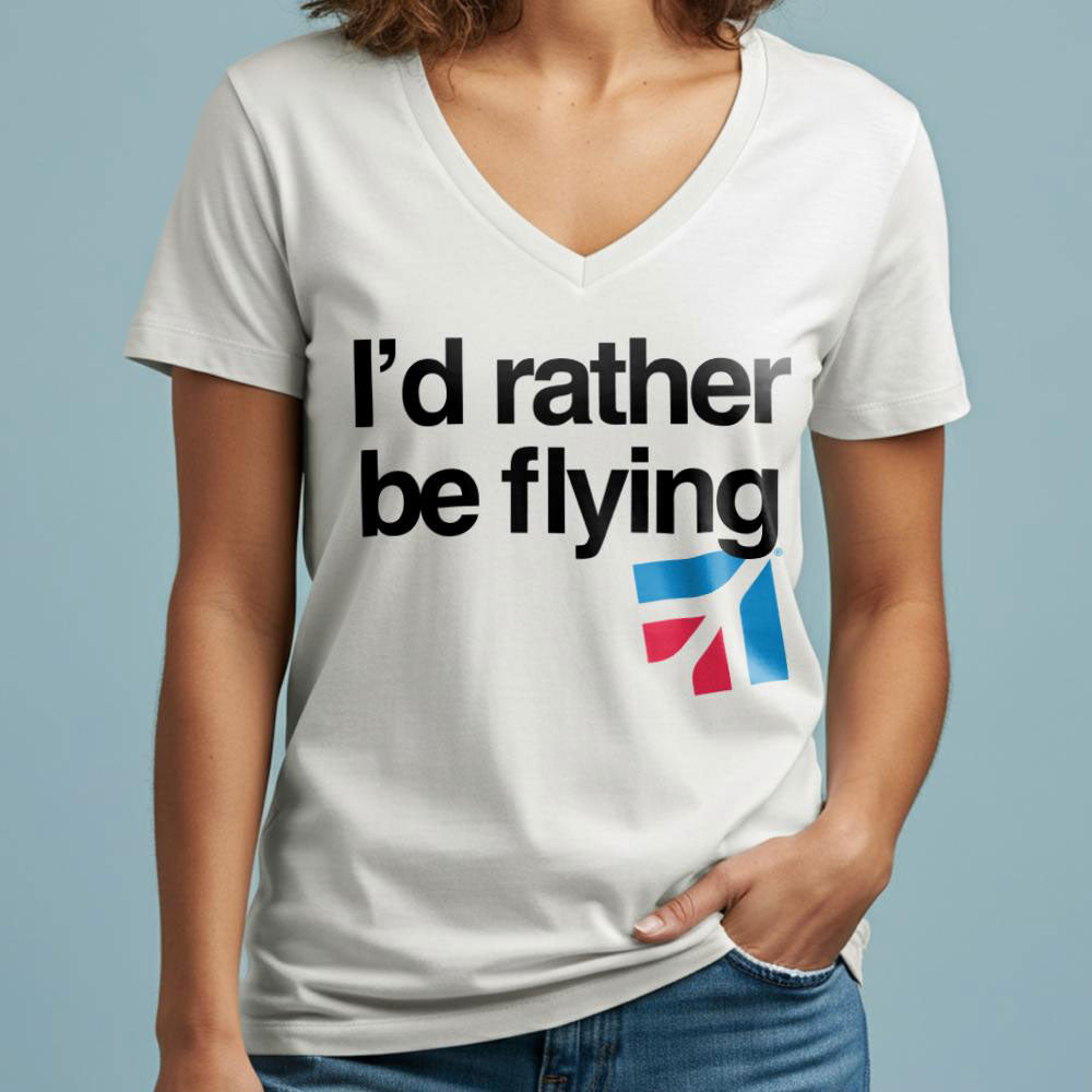 Cessna Rather be Flying - Women's V-Neck T-Shirt