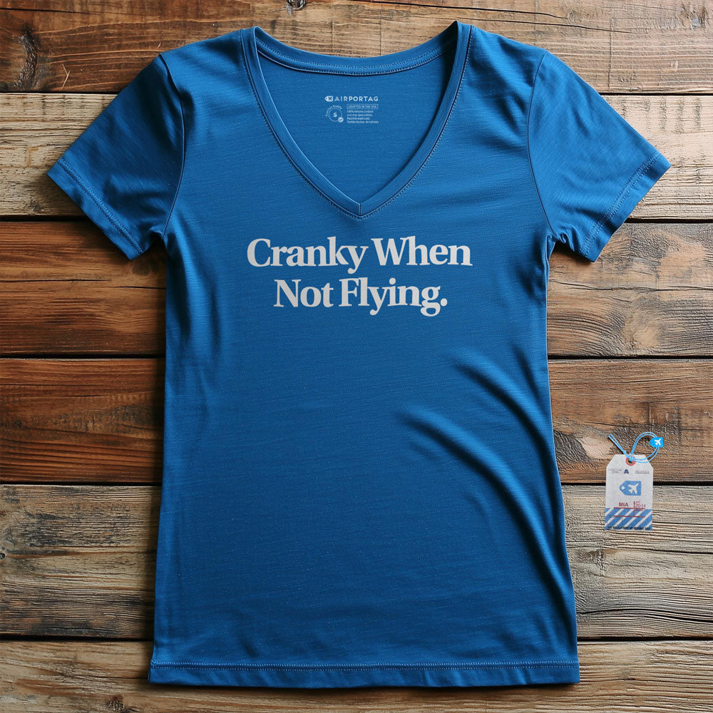 Cranky When Not Flying - Women's V-Neck T-Shirt