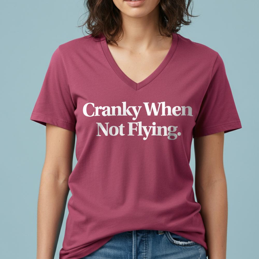 Cranky When Not Flying - Women's V-Neck T-Shirt