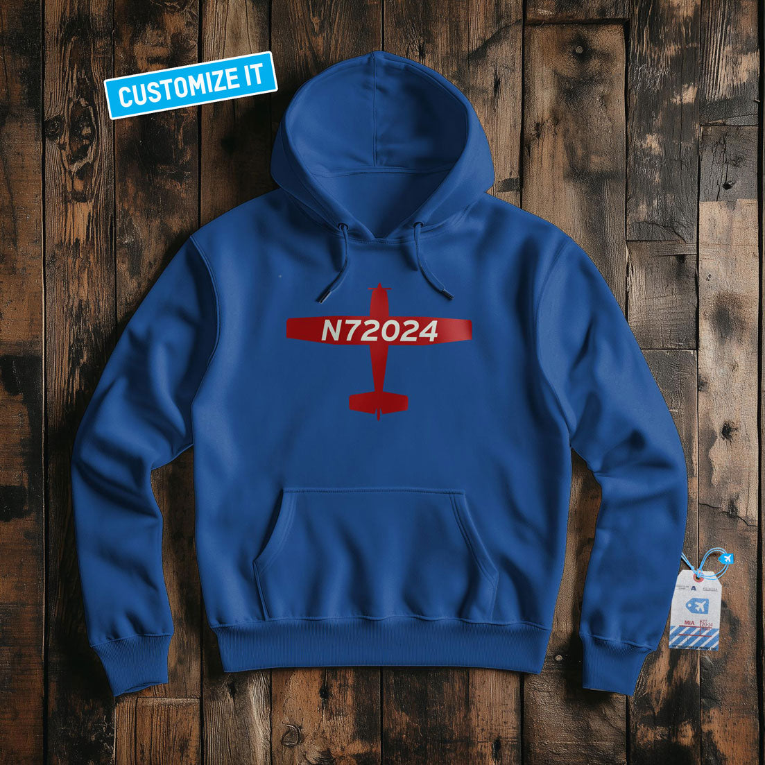 Custom Airplane Tail Number - Pullover Hoodie
