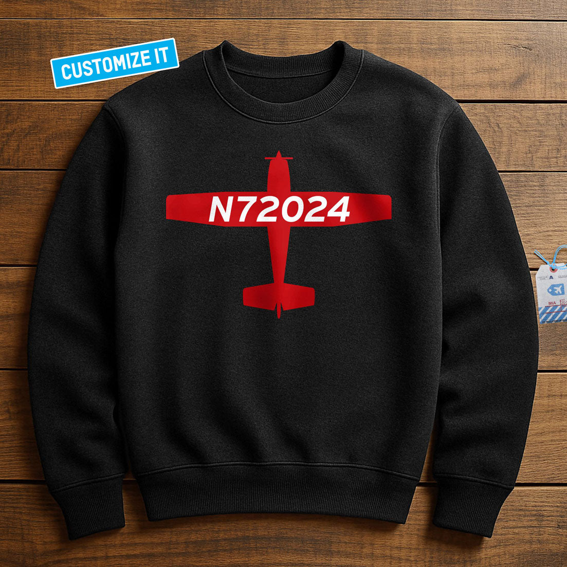 Custom Airplane Tail Number - Sweatshirt