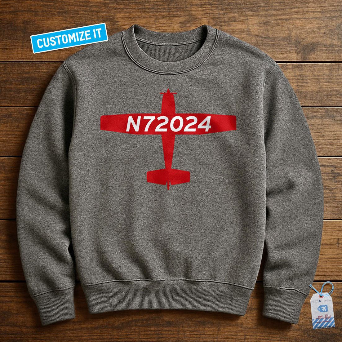 Custom Airplane Tail Number - Sweatshirt