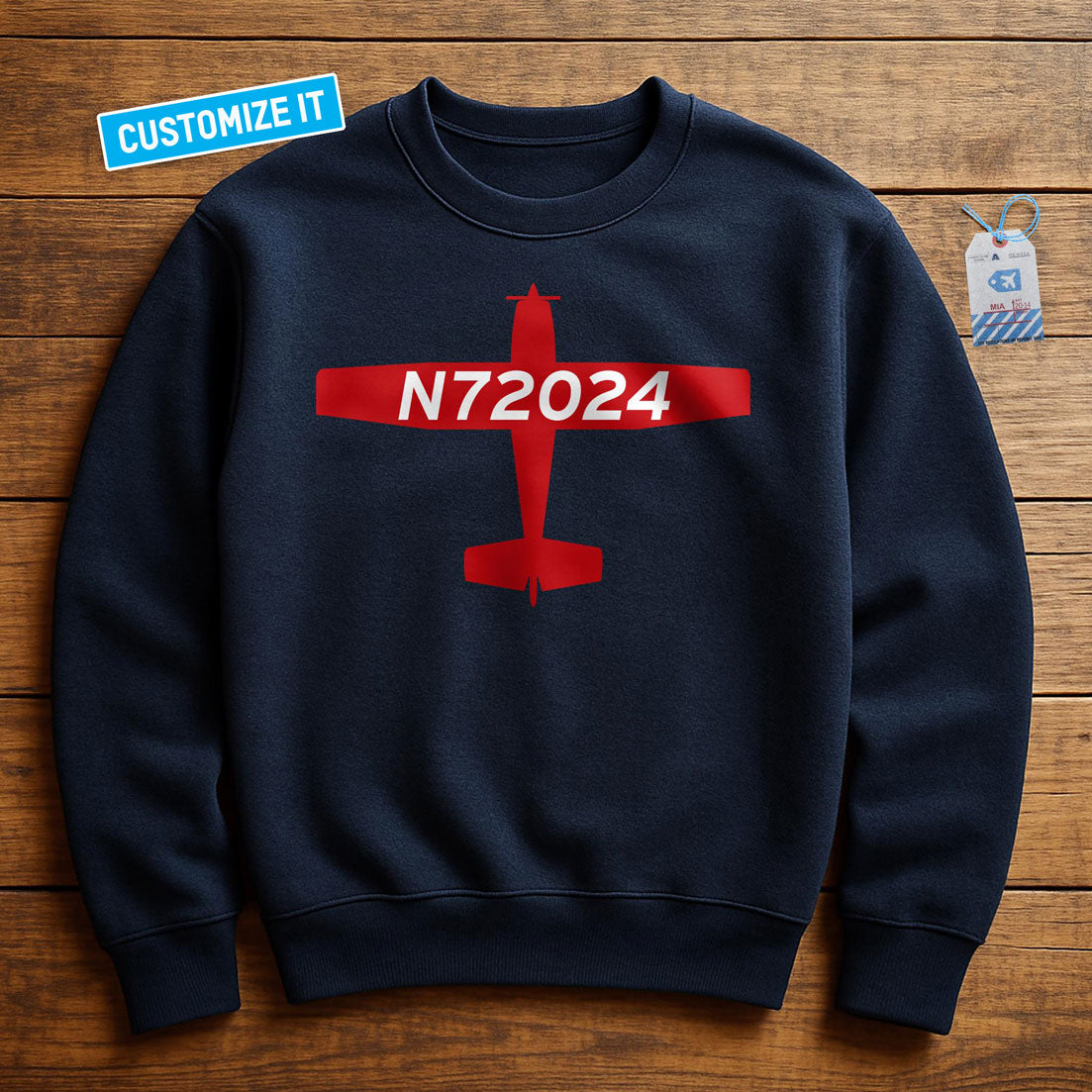 Custom Airplane Tail Number - Sweatshirt