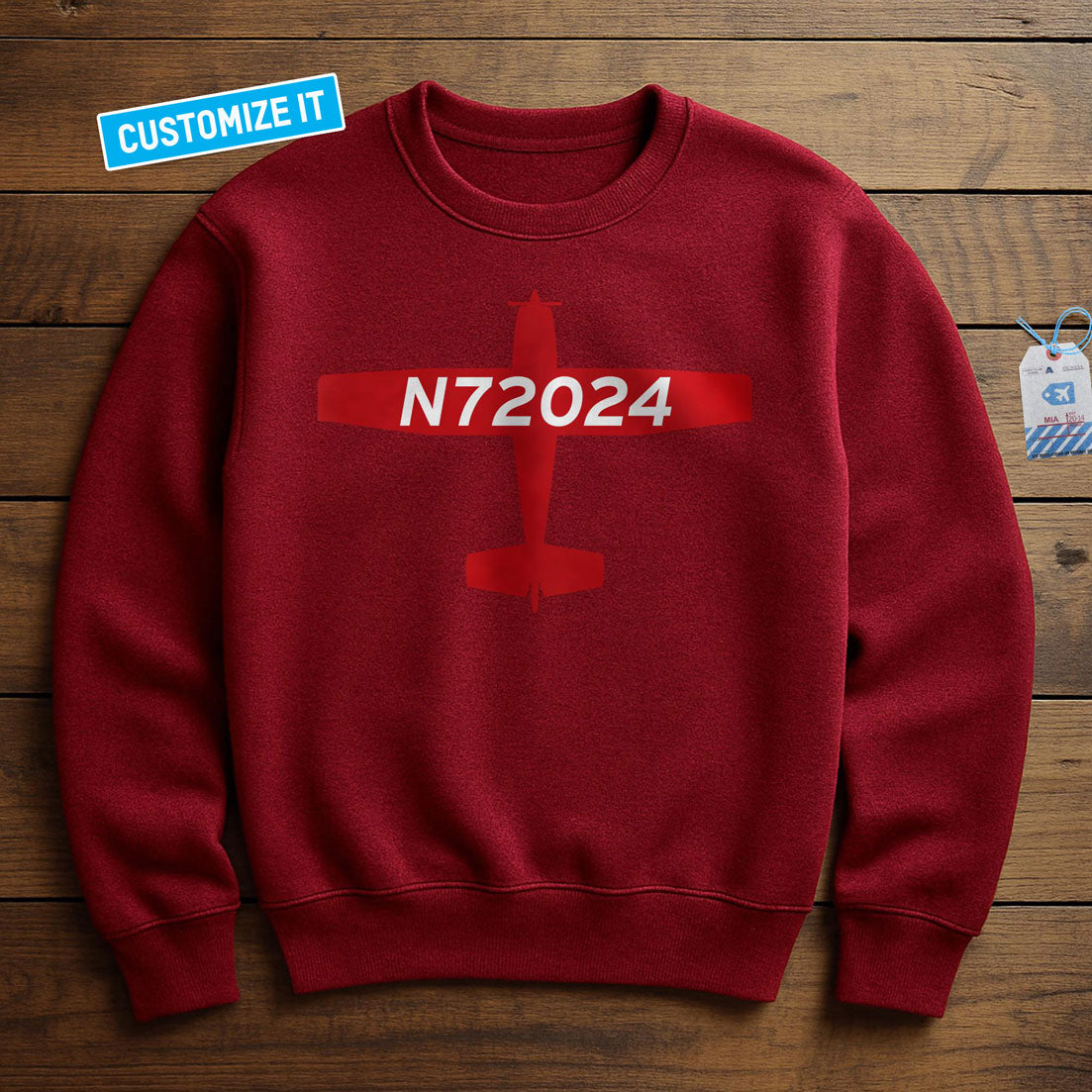 Custom Airplane Tail Number - Sweatshirt