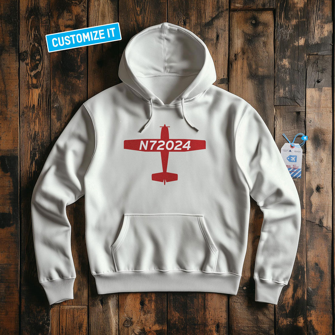 Custom Airplane Tail Number - Pullover Hoodie