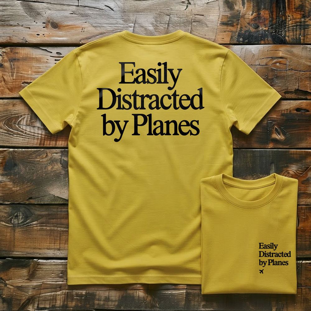 Distracted by Planes - Back - T-Shirt