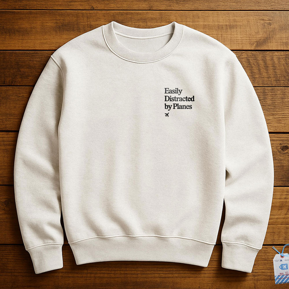 Distracted Planes Pocket - Sweatshirt - White