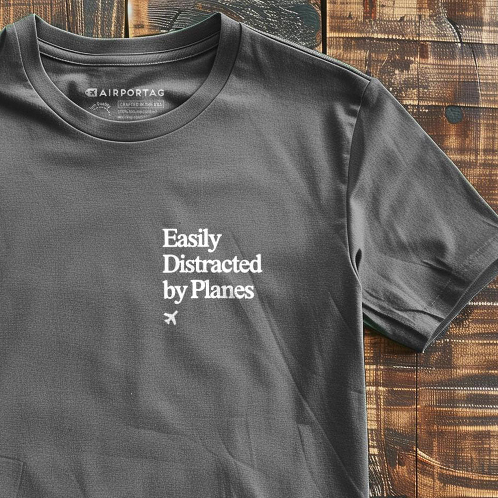 Distracted by Planes - Pocket - T-Shirt