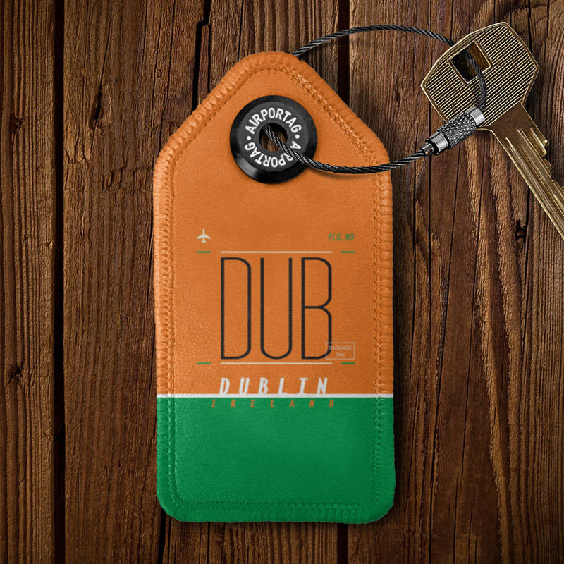 DUB - Dublin Airport - Leather Keychain