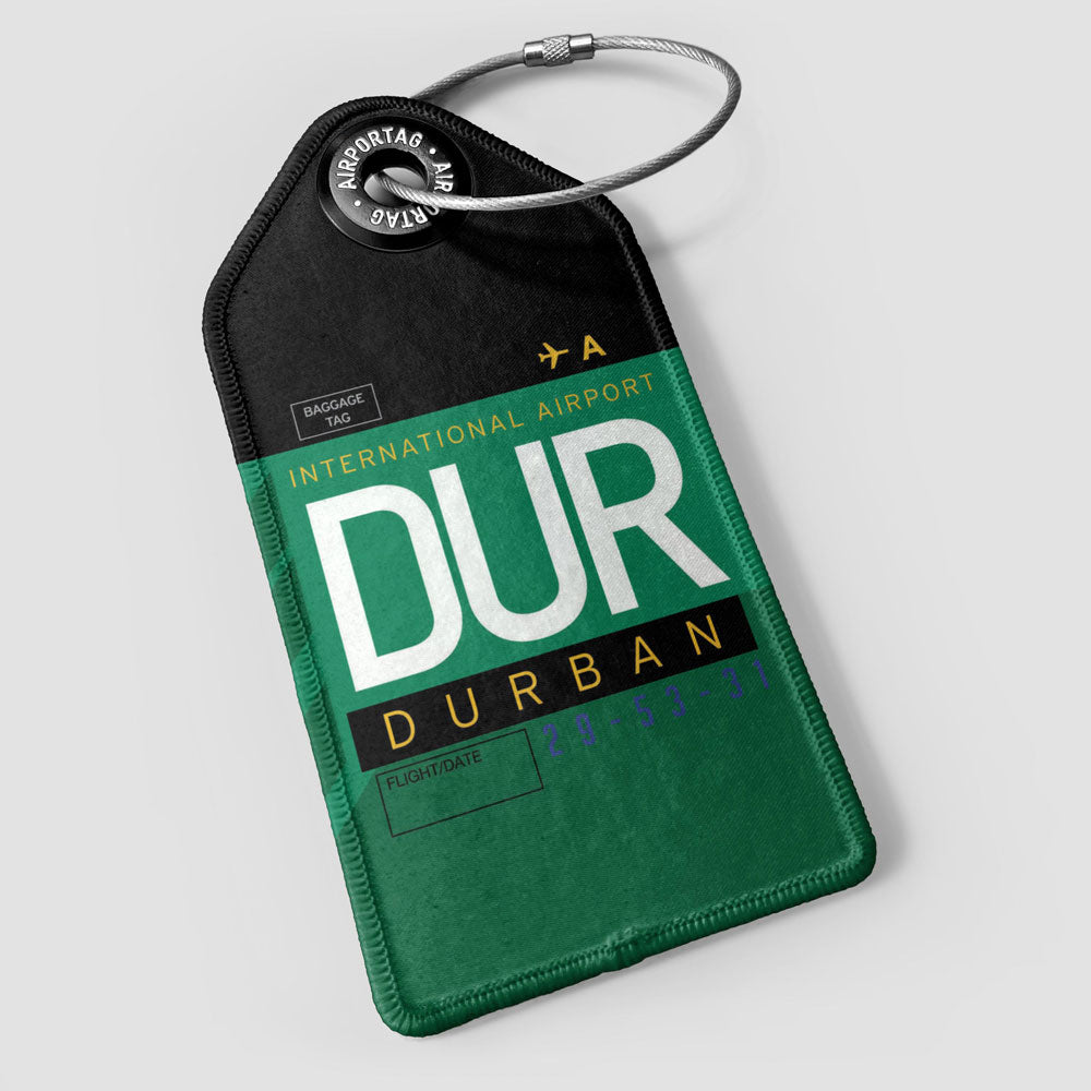 Airport Code Luggage Tag - IATA code DUR baggage tag