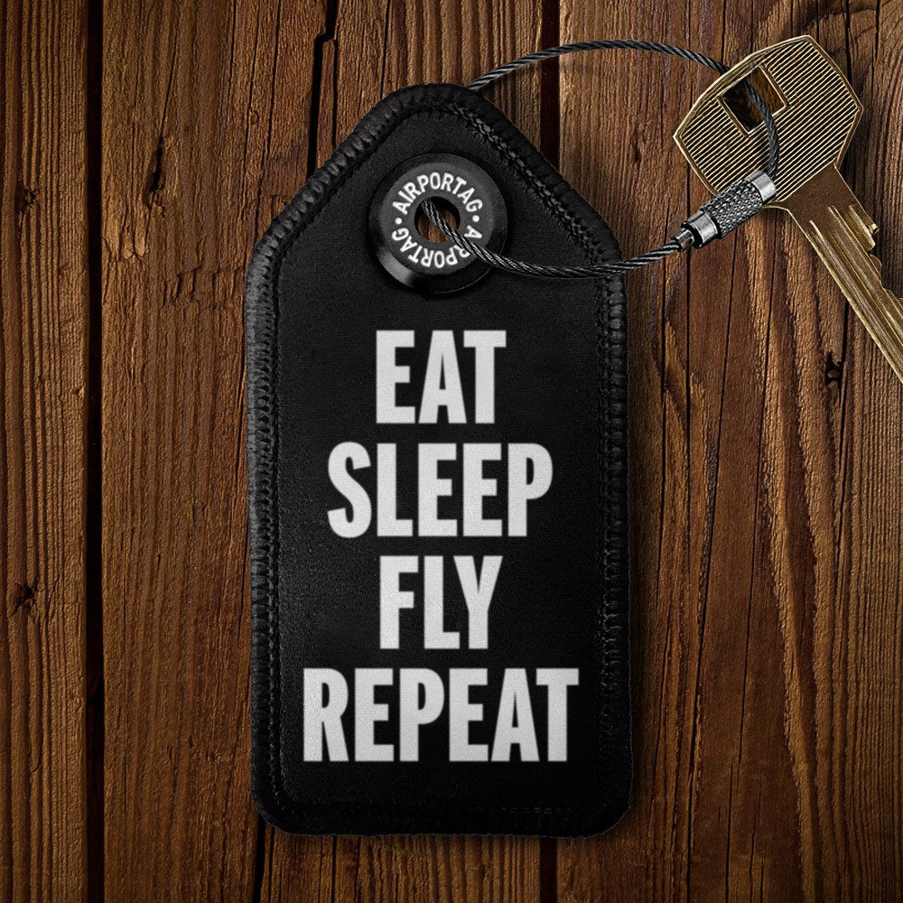 Eat Sleep Fly - Porte-clés en cuir