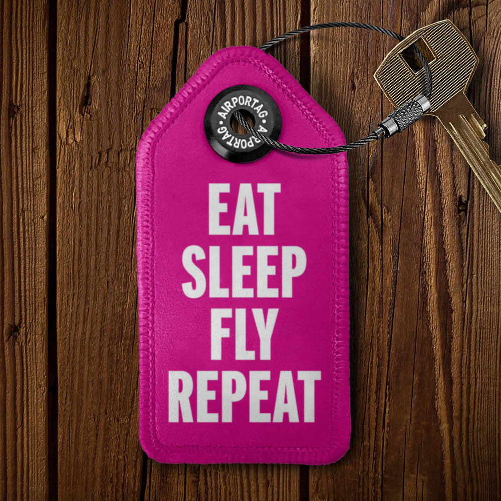 Eat Sleep Fly - Porte-clés en cuir