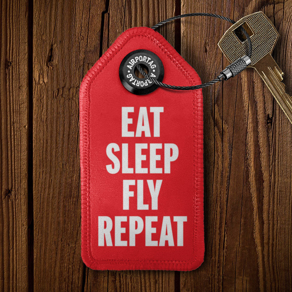 Eat Sleep Fly - Porte-clés en cuir