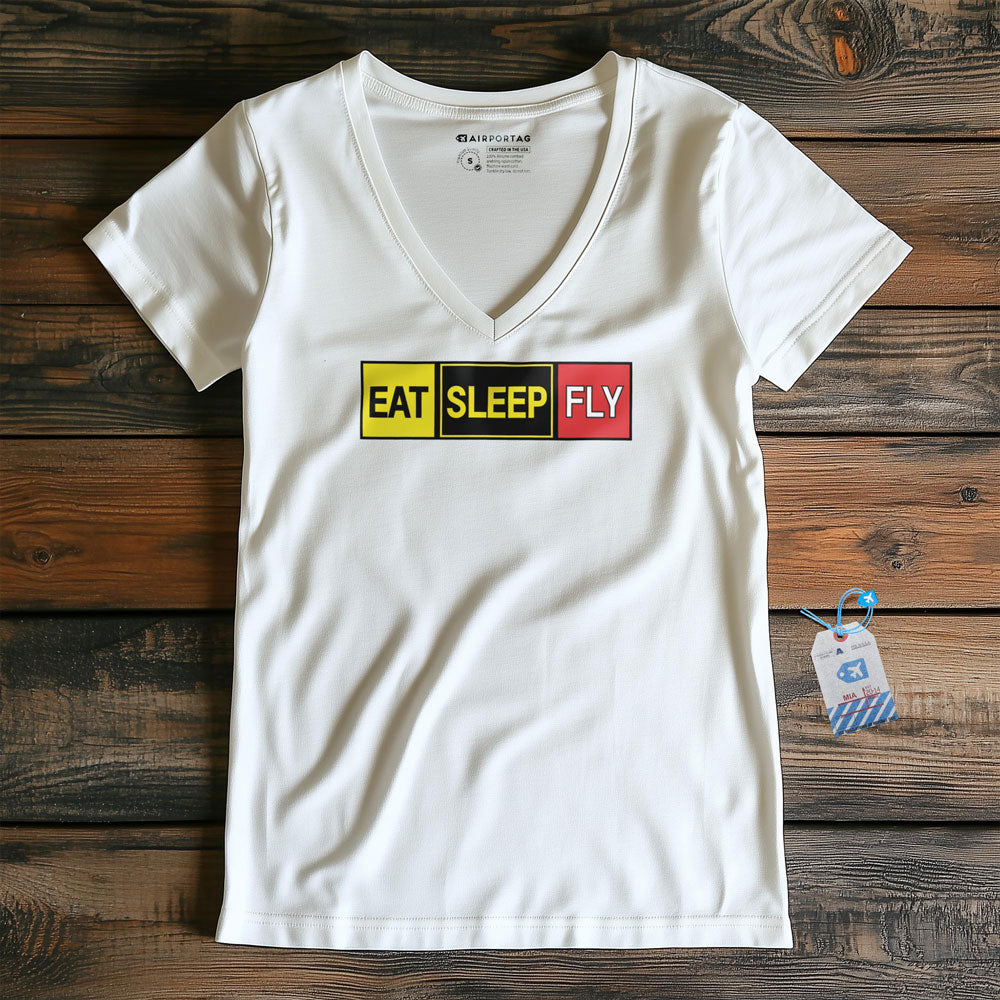 Eat Sleep Fly - Women's V-Neck T-Shirt