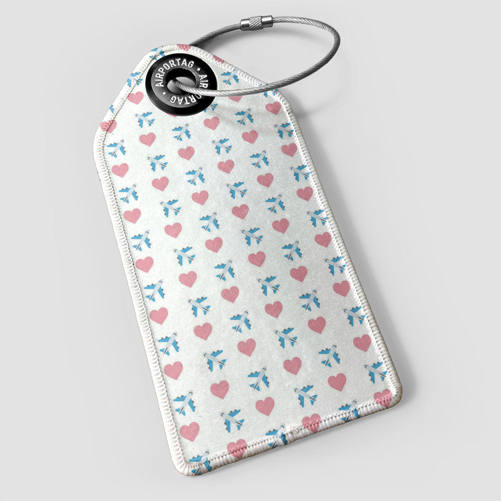 Emoji Heart Plane - Luggage Tag