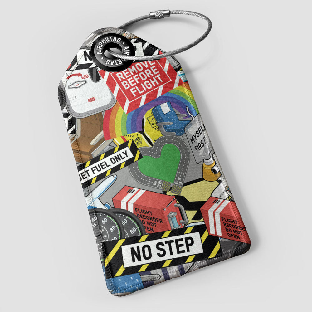 Flight Stickers Pattern - Luggage Tag