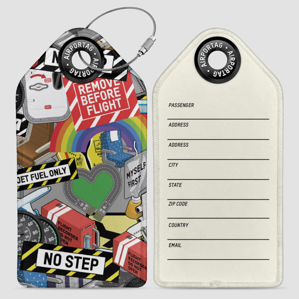 Flight Stickers Pattern - Luggage Tag