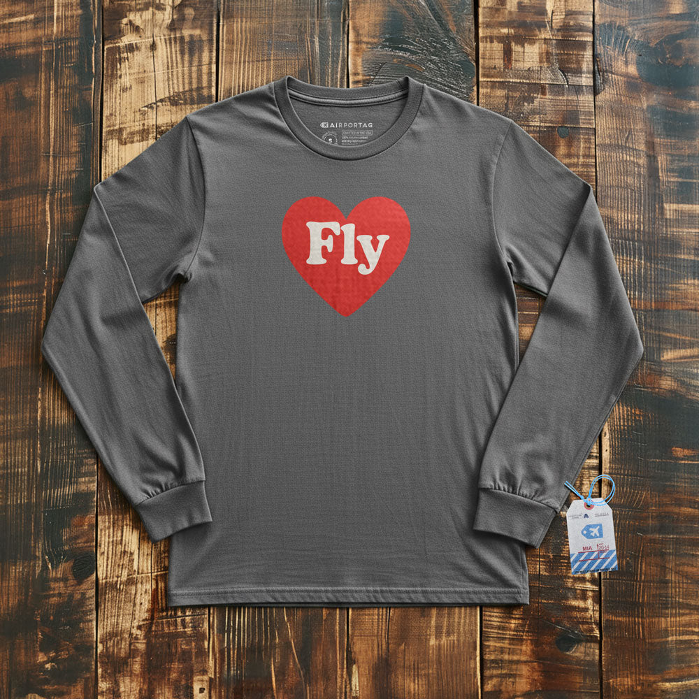 Fly Cute Heart - Long Sleeve T-Shirt