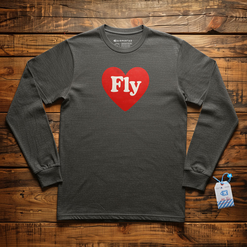 Fly Cute Heart - Long Sleeve T-Shirt