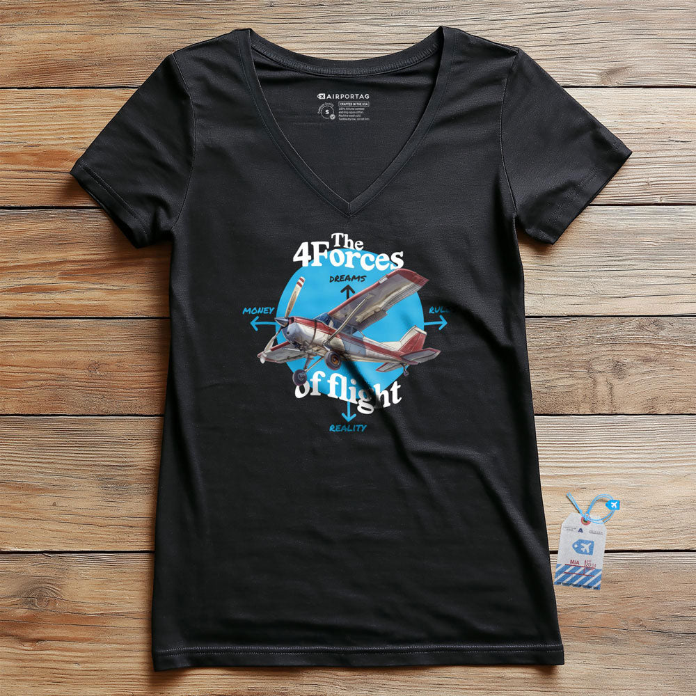 The Four Forces Of Flight - Women's V-Neck T-Shirt