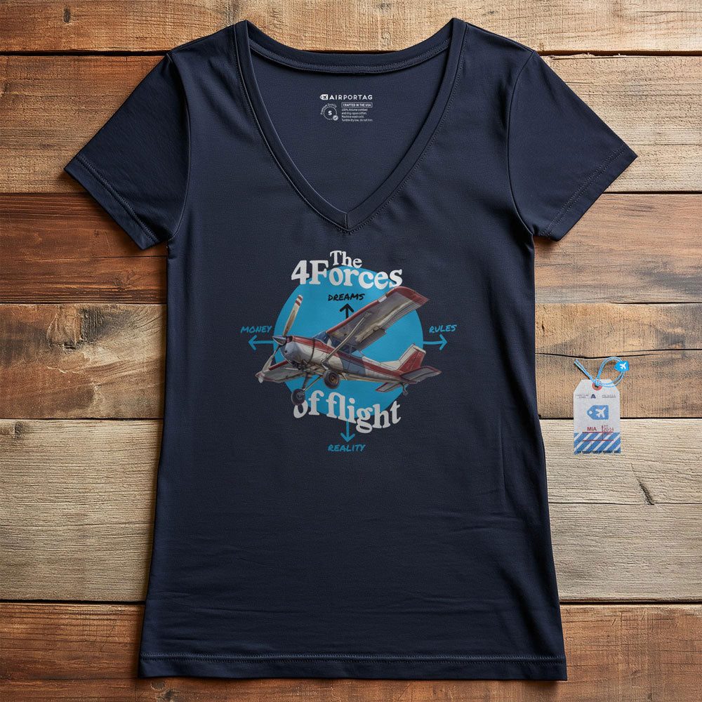 The Four Forces Of Flight - Women's V-Neck T-Shirt