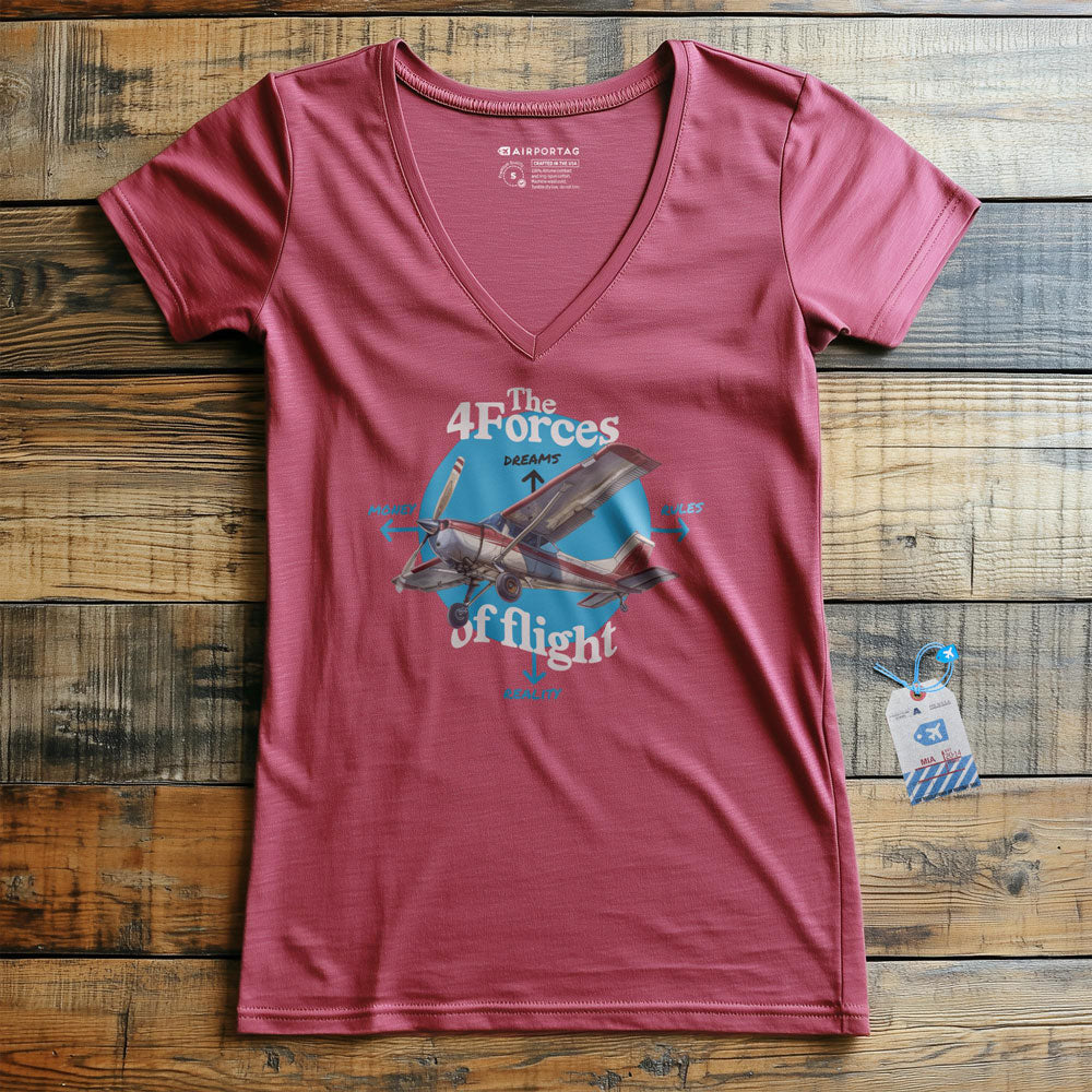 The Four Forces Of Flight - Women's V-Neck T-Shirt