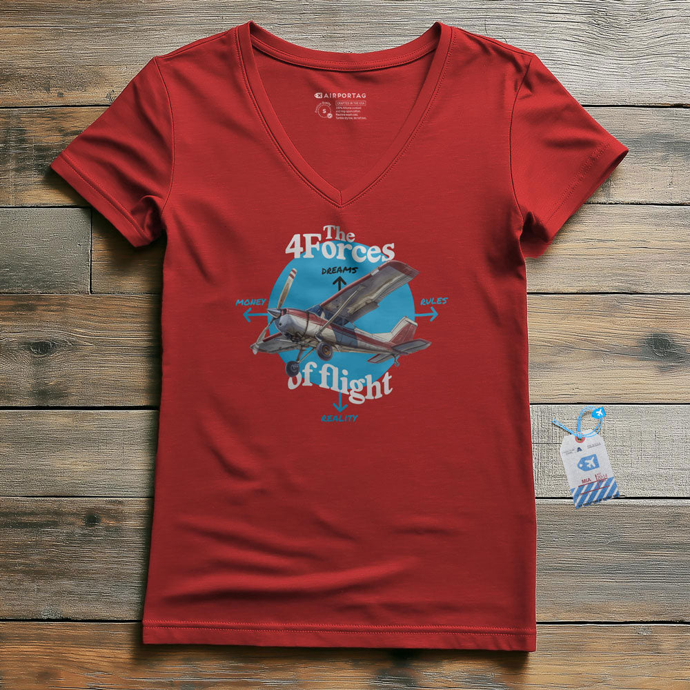 The Four Forces Of Flight - Women's V-Neck T-Shirt