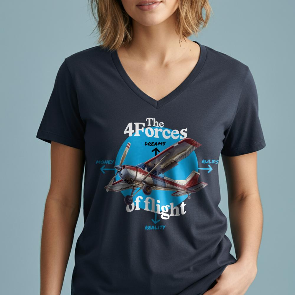 The Four Forces Of Flight - Women's V-Neck T-Shirt