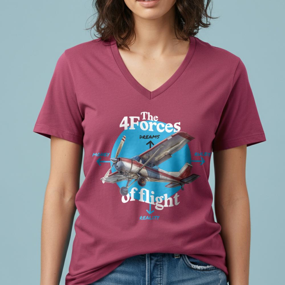 The Four Forces Of Flight - Women's V-Neck T-Shirt