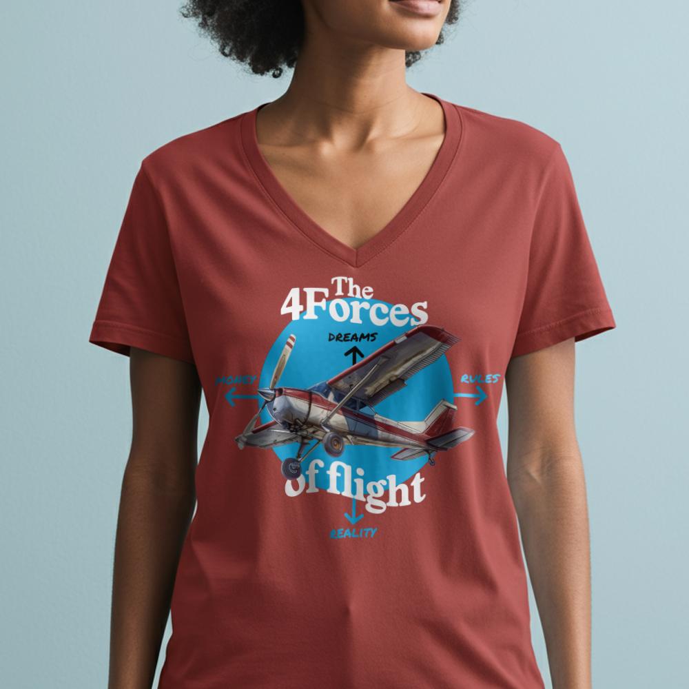 The Four Forces Of Flight - Women's V-Neck T-Shirt