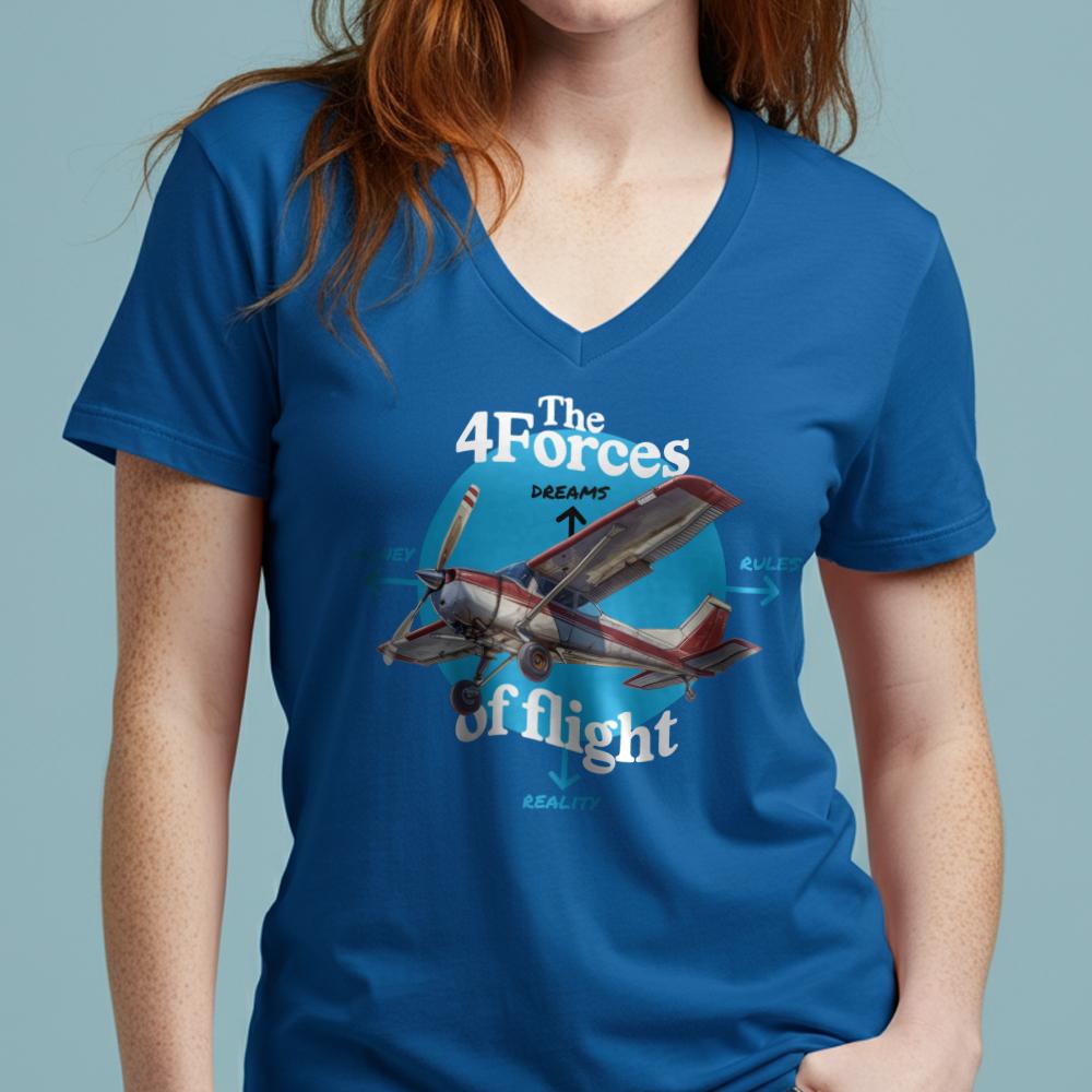 The Four Forces Of Flight - Women's V-Neck T-Shirt